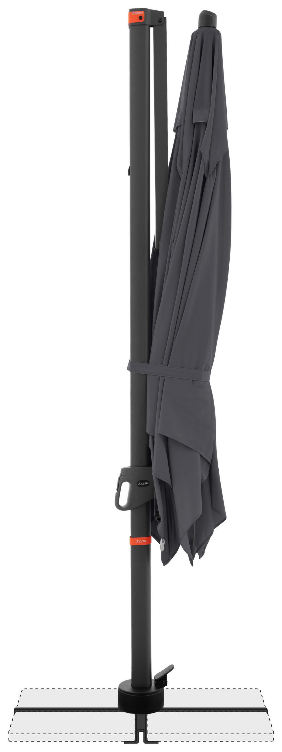 ZÁVESNÝ SLNEČNÍK 280/280 cm - antracitová, Basics, kov/textil (280/280cm) - Doppler