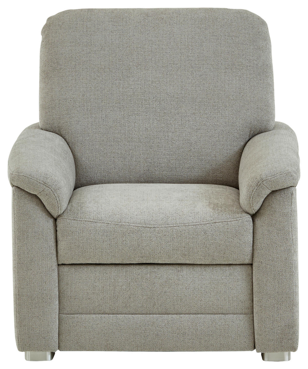 SESSEL Chenille Hellgrau  - Hellgrau/Alufarben, Konventionell, Textil/Metall (88/96/89cm) - Beldomo Comfort