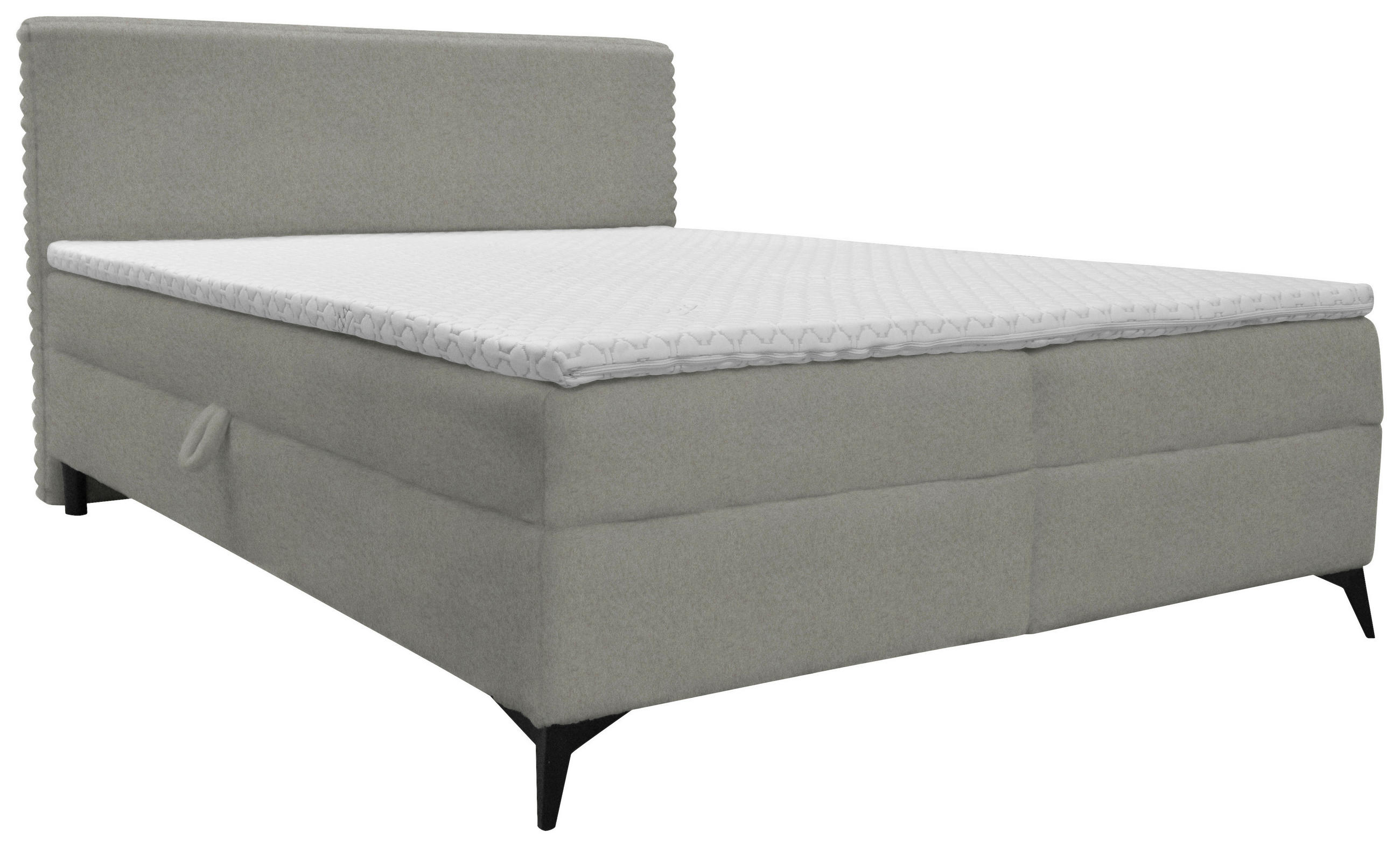 BOXBETT 160/200 cm  in Silberfarben  - Silberfarben/Schwarz, Design, Holz/Holzwerkstoff (160/200cm) - Xora