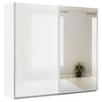 SCHWEBETÜRENSCHRANK  in Weiß  - Alufarben/Weiß, KONVENTIONELL, Glas/Holzwerkstoff (225/229/62cm) - Xora