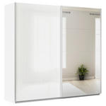 SCHWEBETÜRENSCHRANK  in Weiß  - Alufarben/Weiß, KONVENTIONELL, Glas/Holzwerkstoff (225/210/62cm) - Xora