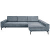 ECKSOFA Blau Chenille  - Blau/Schwarz, KONVENTIONELL, Textil/Metall (294/184cm) - SetOne by Musterring