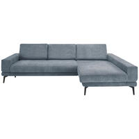 ECKSOFA Blau Chenille  - Blau/Schwarz, KONVENTIONELL, Textil/Metall (294/184cm) - SetOne by Musterring