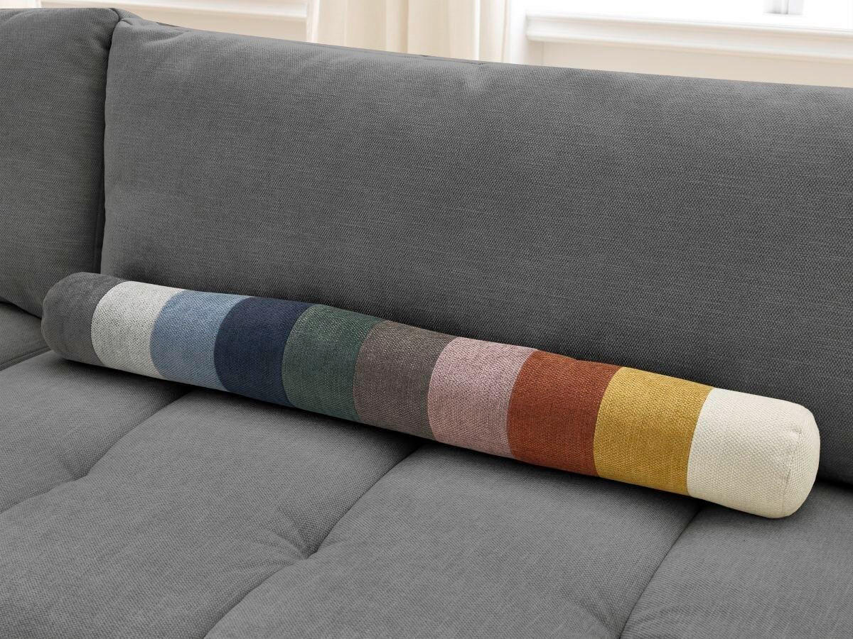 ECKSCHLAFSOFA FUJI Leinenoptik Dunkelgrau  inkl.  - Dunkelgrau/Schwarz, MODERN, Kunststoff/Textil (204/282cm)
