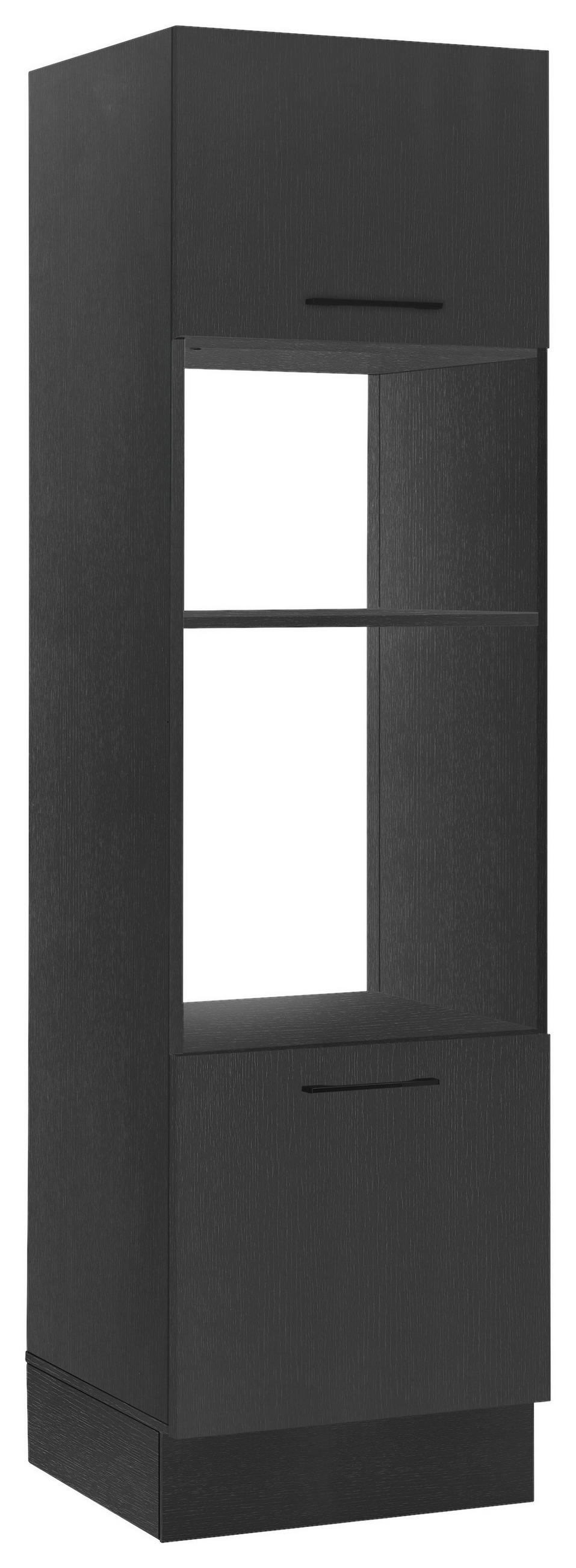 P & B Geräteumbauschrank Schwarz 60x211x57 cm