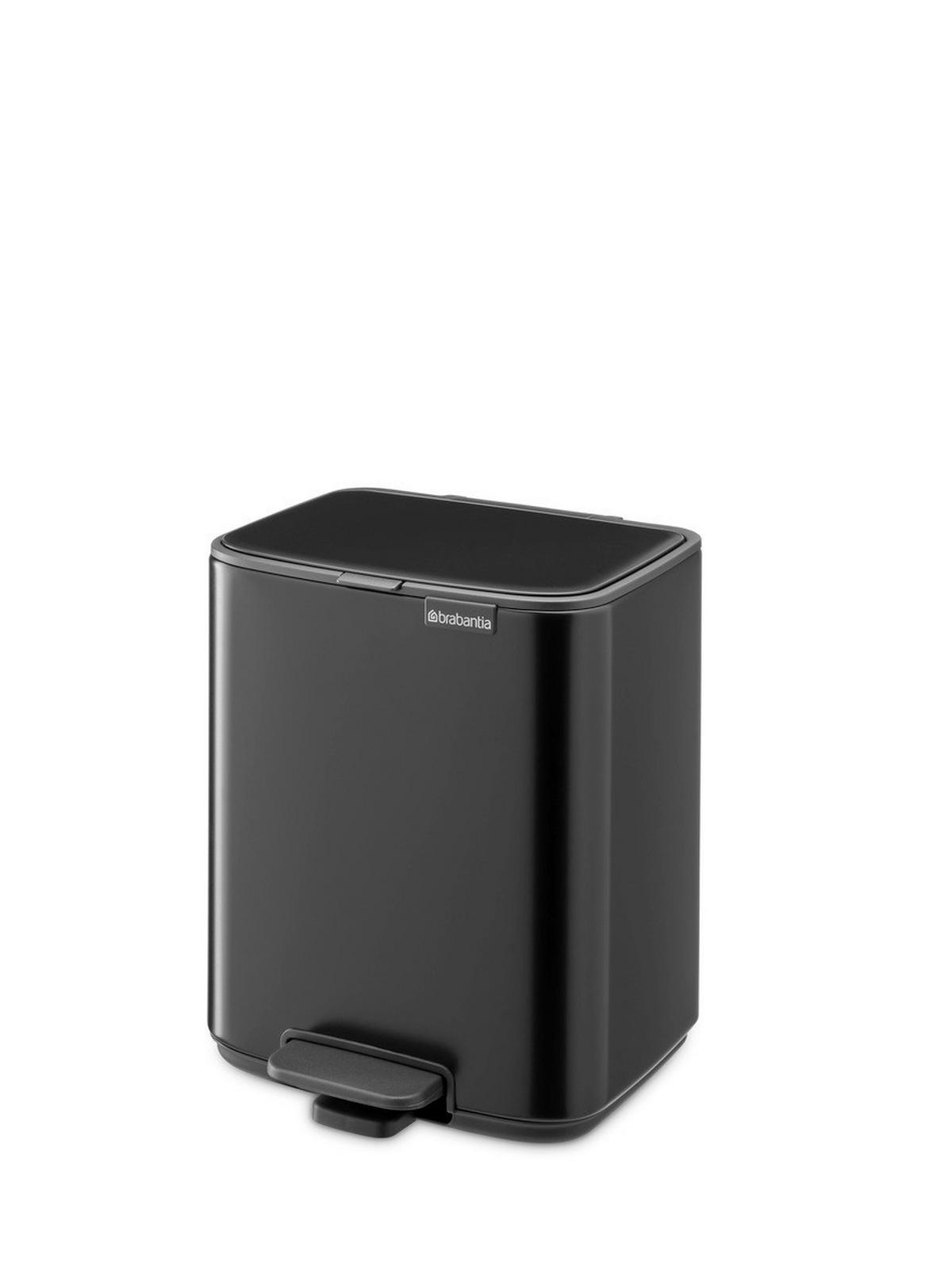 KOŠ S NOŽNOM PAPUČICOM  7 l  Bo  - crna/antracit, Basics, metal/plastika (24,2/31/24,2cm) - Brabantia