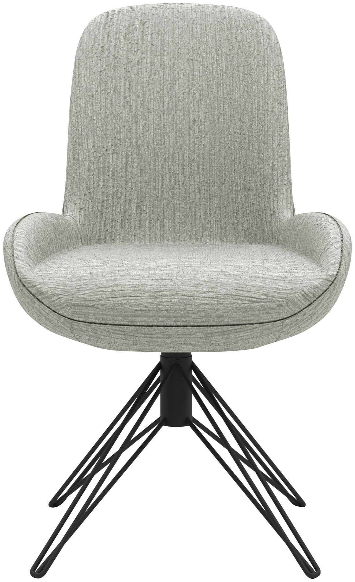 STUHL Chenille Grau  - Schwarz/Grau, Design, Textil/Metall (55/90/62cm) - Musterring