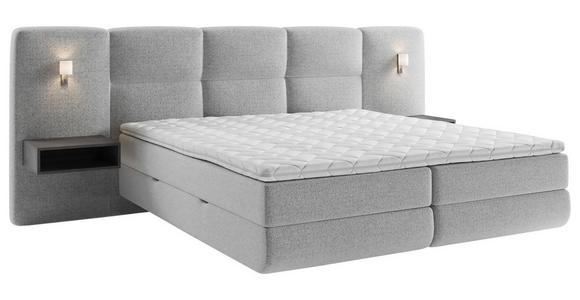 BOXSPRINGBETT 180/200 cm  in Grau  - Schwarz/Grau, Basics, Holz/Holzwerkstoff (180/200cm) - Esposa