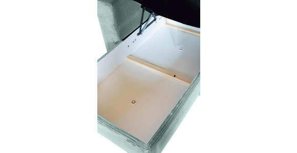 ECKSOFA Salbeigrün Cord Zierkissen, Rückenkissen, Bettkasten, Schlaffunktion, Rücken echt, Liegefläche im Originalstoff  - Salbeigrün/Schwarz, KONVENTIONELL, Textil/Metall (168/258cm) - Carryhome