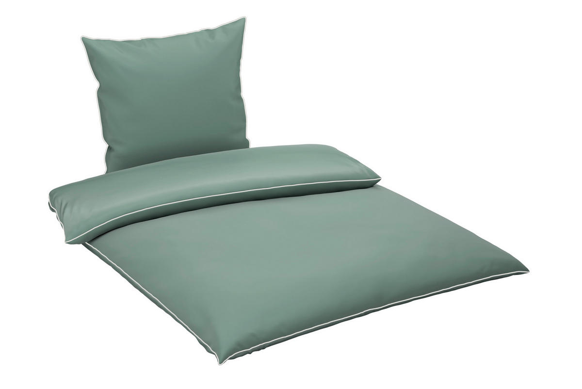 BETTWÄSCHE Calla Flachgewebe 200/200 cm  - Salbeigrün, Basics, Textil (200/200cm) - Dieter Knoll