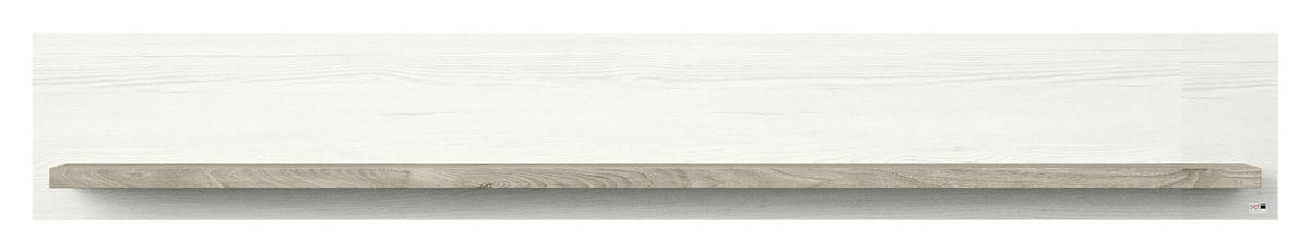 WANDBOARD Weiß, Eichefarben  - Eichefarben/Weiß, Design, Holzwerkstoff (180/27/20cm) - SetOne by Musterring