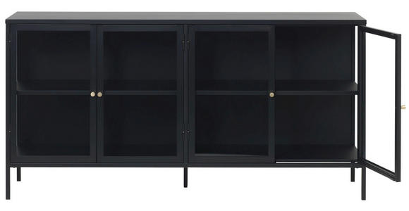 SIDEBOARD Schwarz Befestigungsmaterial, Einlegeböden  - Goldfarben/Schwarz, Trend, Glas/Metall (170/85/40cm) - Xora