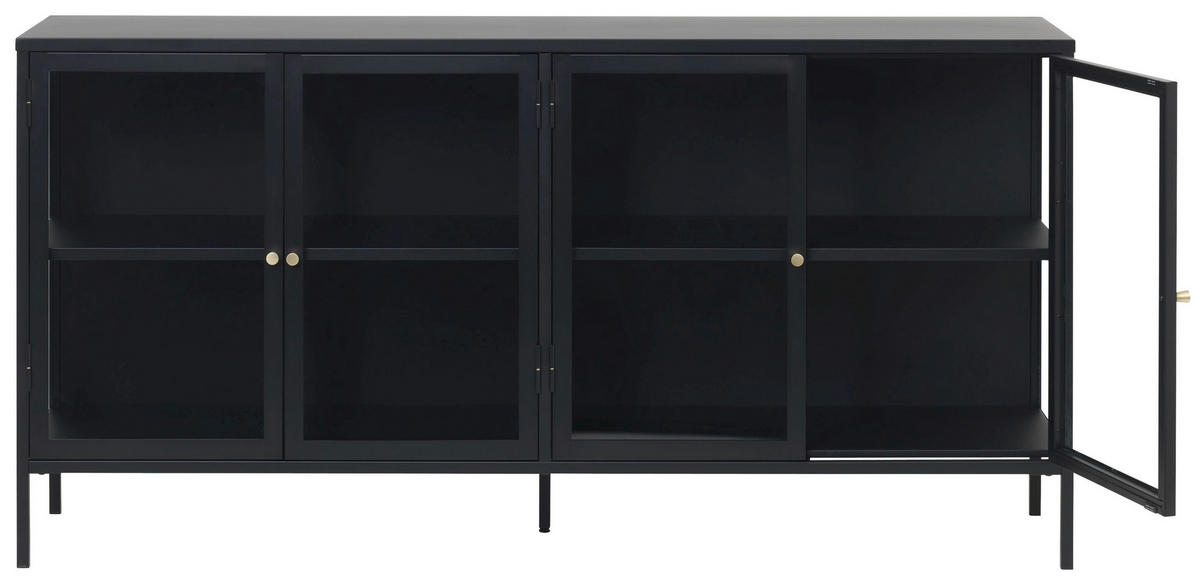 SIDEBOARD  in 170/85/40 cm  - Goldfarben/Schwarz, Trend, Glas/Metall (170/85/40cm) - Xora