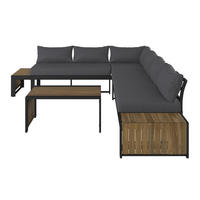 LOUNGEGARNITUR  311/246 cm  Akazie Aluminium  - Anthrazit/Grau, LIFESTYLE, Holz/Textil (311/246cm) - Ambia Garden