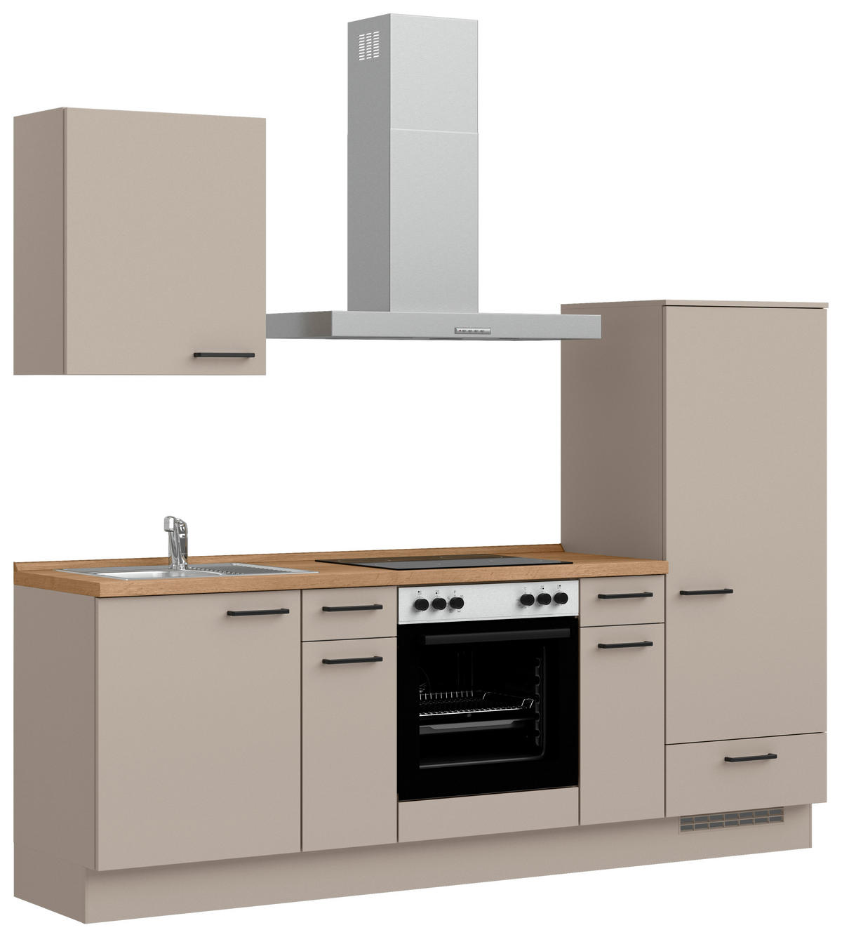 KÜCHENBLOCK Easytouch 240 cm  in Eichefarben, Sandfarben  - Sandfarben/Eichefarben, MODERN, Holzwerkstoff/Metall (240cm) - Nobilia
