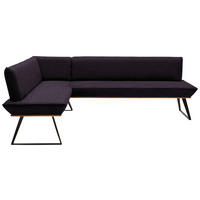 ECKBANK in Holz, Metall, Textil Schwarz, Eichefarben  - Eichefarben/Schwarz, Design, Holz/Textil (163/243cm) - Voleo