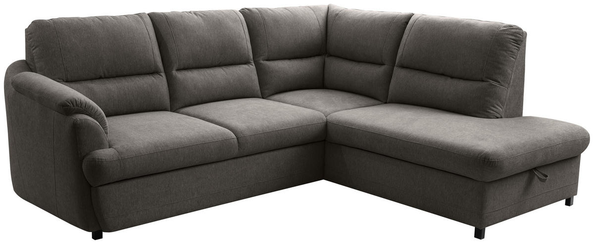 ECKSOFA in Braun  - Greige/Schwarz, Basics, Holz/Textil (240/200cm) - MID.YOU