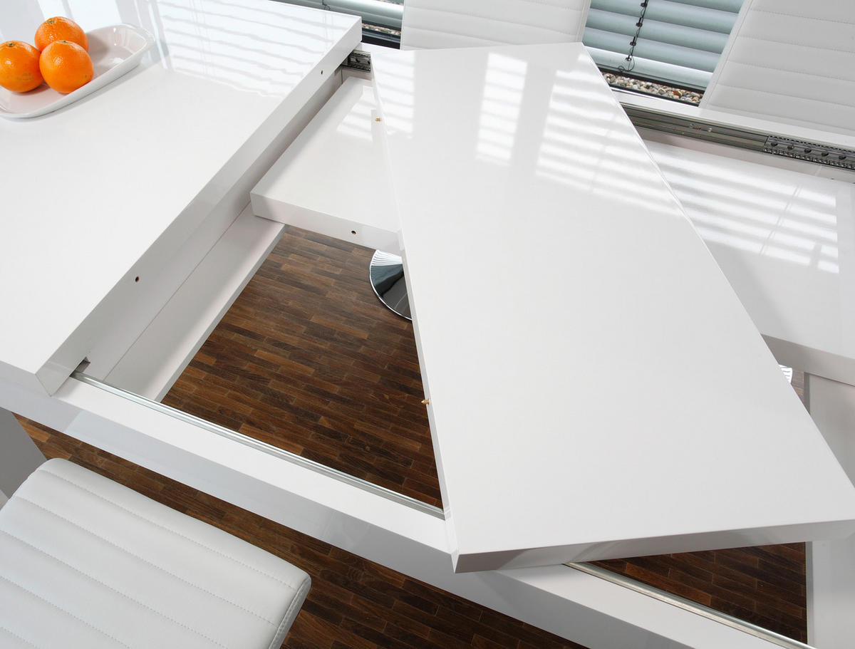 ESSTISCH Weiß Hochglanz rechteckig  ausziehbar, in verschiedenen Größen erhältlich  - Weiß Hochglanz, MODERN, Holzwerkstoff (180-260/90/75cm) - Livetastic