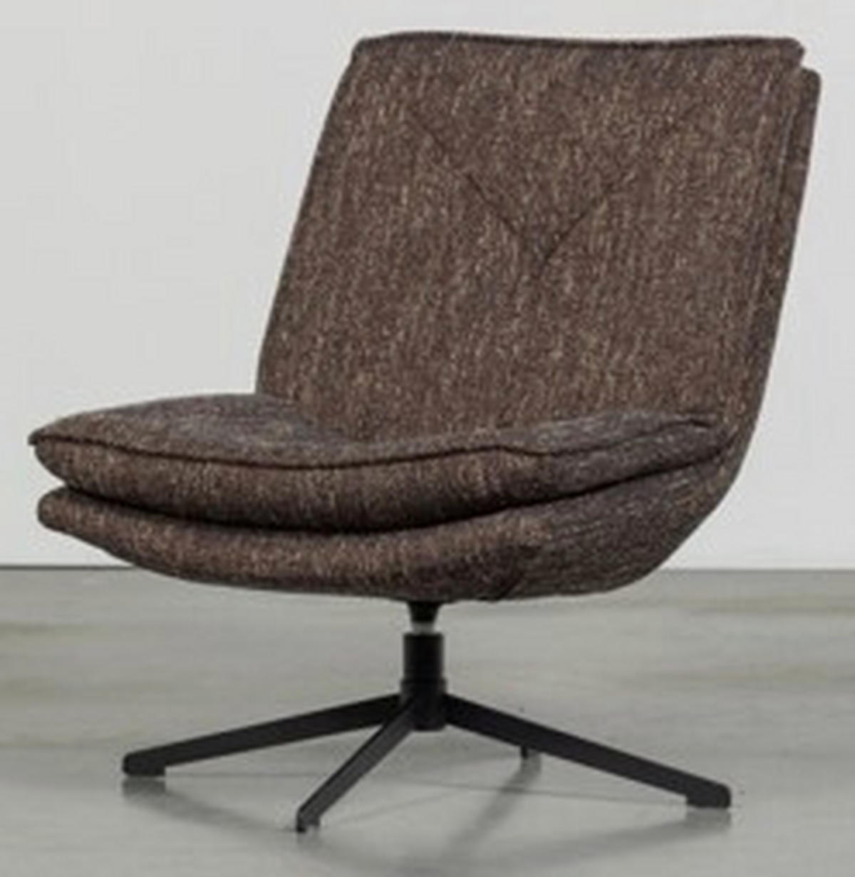 SESSEL in Webstoff Braun  - Schwarz/Braun, Design, Textil/Metall (75/88/94cm) - Livetastic