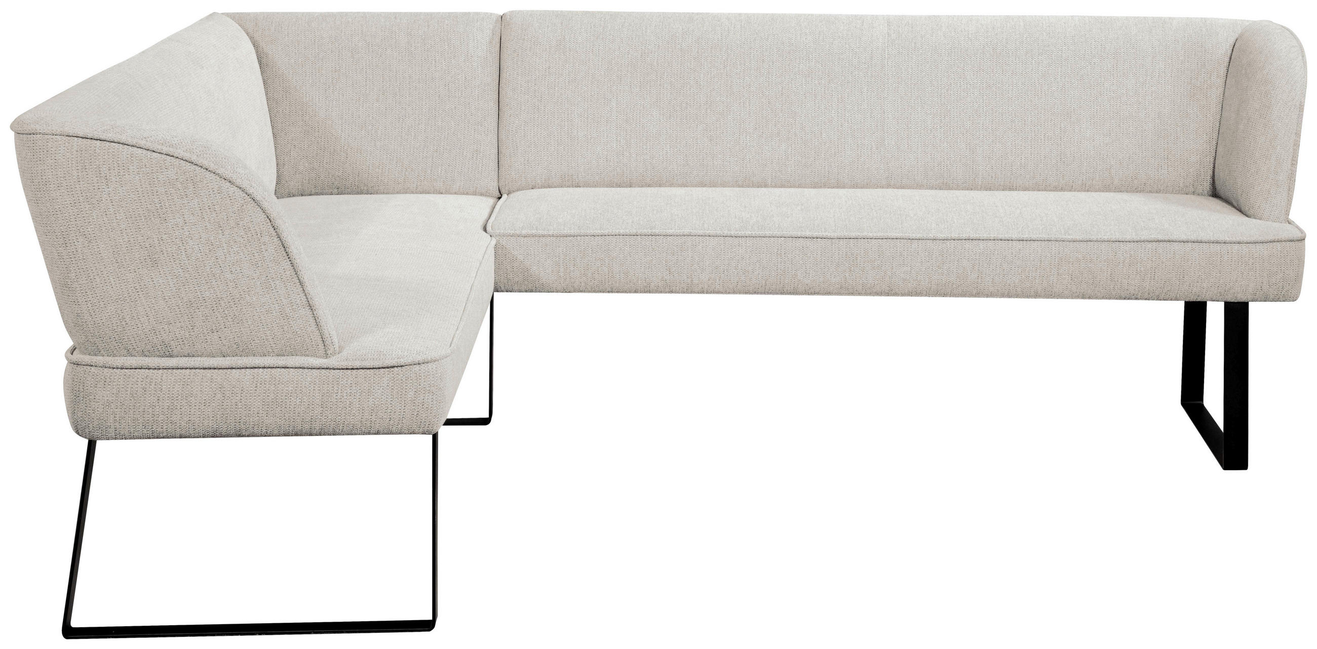 ECKBANK 189/233 cm  in Schwarz, Hellgrau  - Hellgrau/Schwarz, Design, Textil/Metall (189/233cm) - Novel