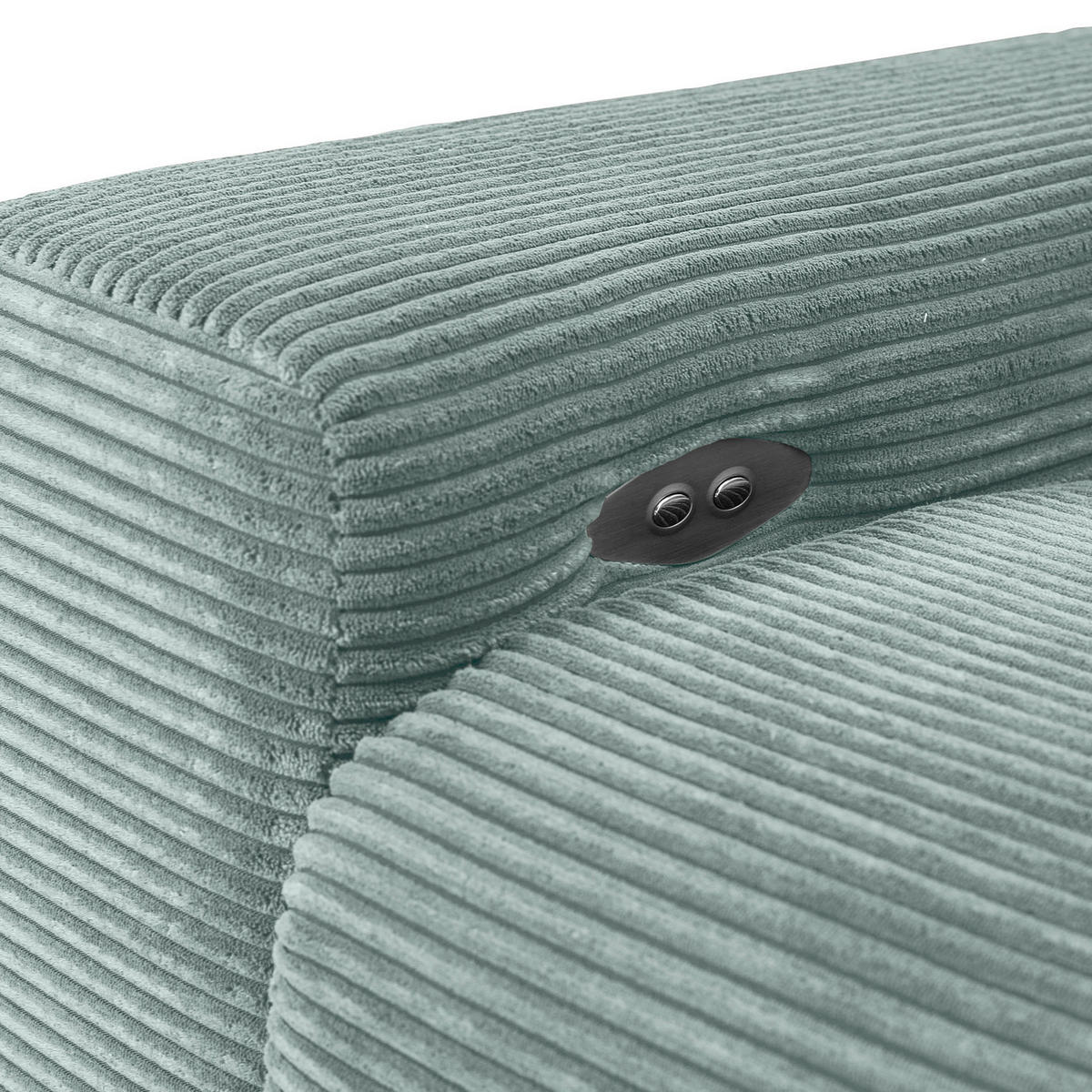 ECKSOFA  in Cord Mintgrün  295/165 cm  - Schwarz/Mintgrün, KONVENTIONELL, Textil/Metall (295/165cm) - Carryhome