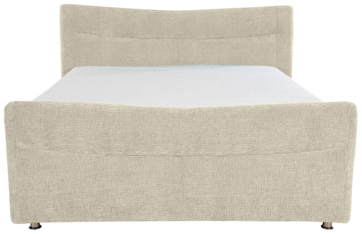 BOXSPRINGBETT 180/200 cm  in Beige  - Chromfarben/Beige, KONVENTIONELL, Textil/Metall (180/200cm) - Esposa