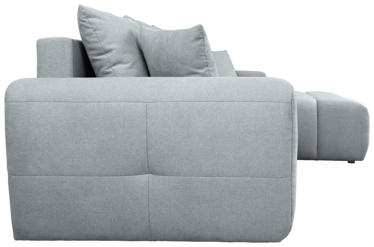 ECKSOFA Grau Velours  - Schwarz/Grau, KONVENTIONELL, Kunststoff/Textil (298/168cm) - Carryhome
