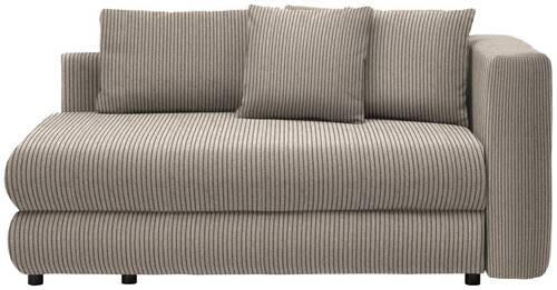 RÉCAMIERE Taupe Cord  - Taupe/Schwarz, Design, Kunststoff/Textil (171/71-88/93cm) - Cantus