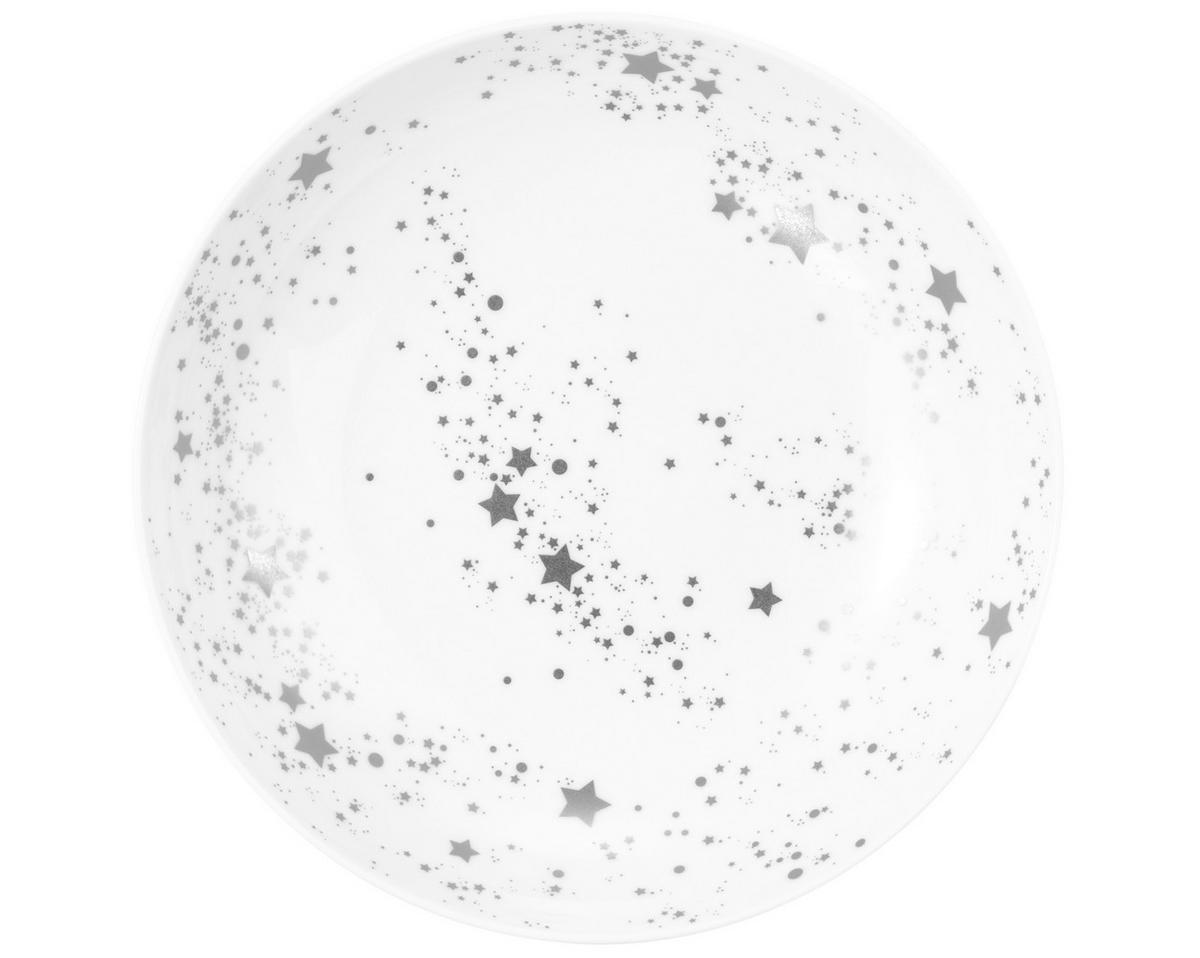 SUPPENTELLER Weiß Hochglanz Porzellan Liberty Silver Stars  - Weiß Hochglanz, Design, Keramik (21 cmcm) - Seltmann Weiden