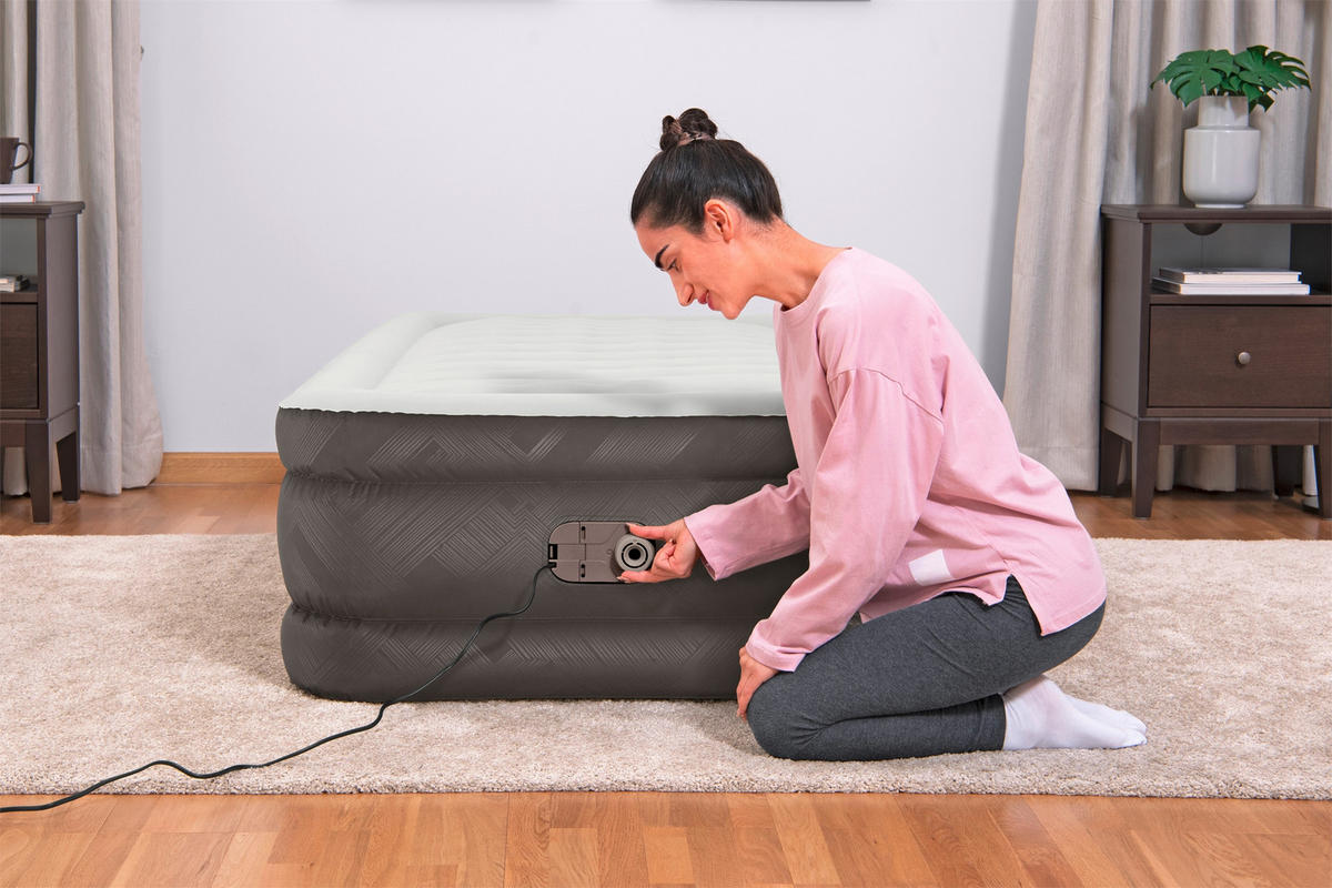 LUFTBETT FORTECH TWIN 69048 Grau, Dunkelgrau  - Dunkelgrau/Grau, KONVENTIONELL, Kunststoff (191/97/46cm) - Bestway