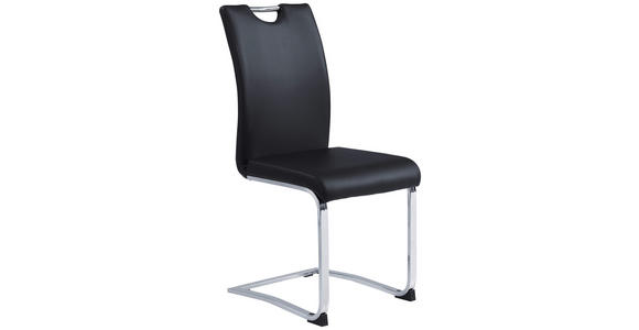 SCHWINGSTUHL in Lederlook - Chromfarben/Schwarz, Design, Textil/Metall (42/97/55cm) - Carryhome