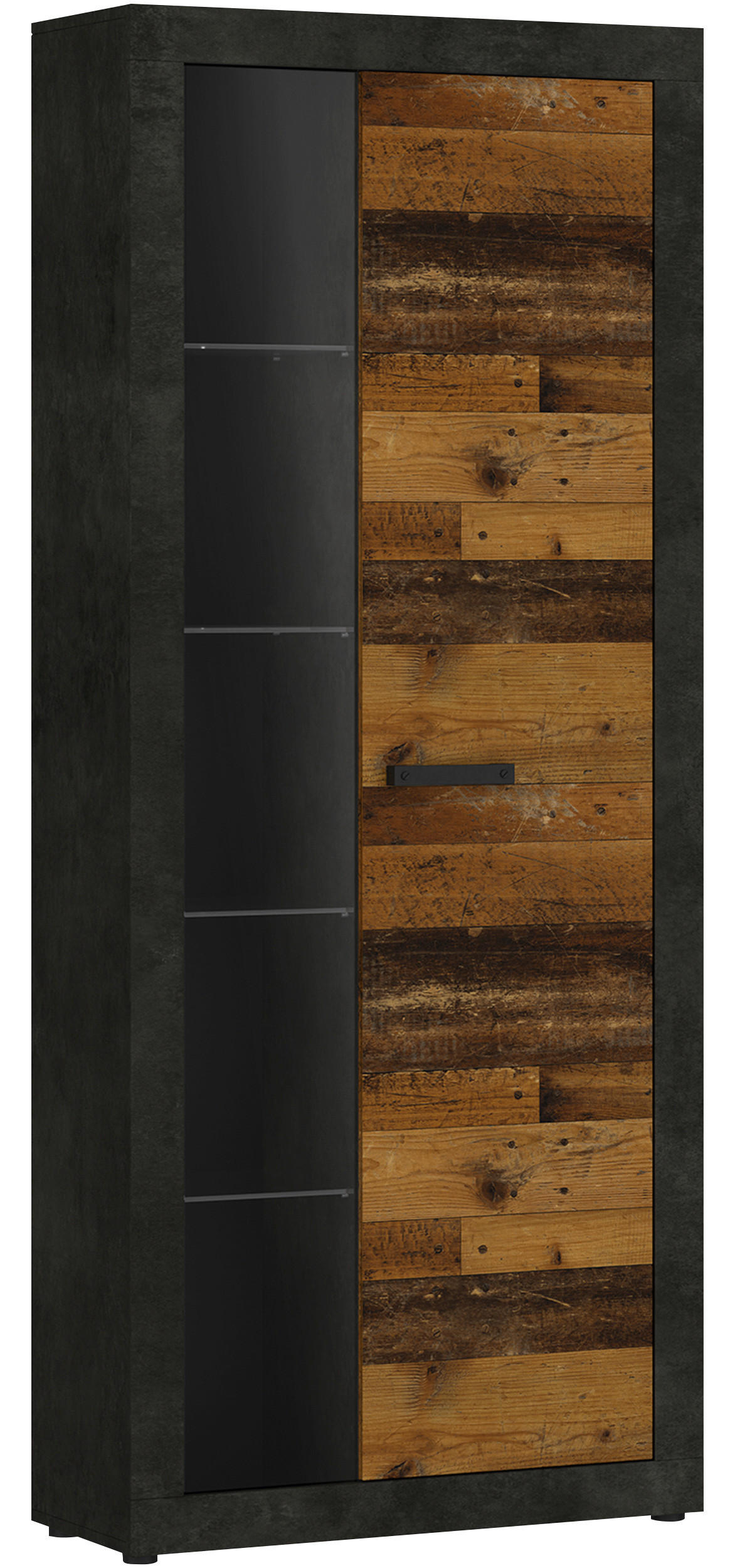 Vitrine Kassel Eichefarben B: 78 Cm