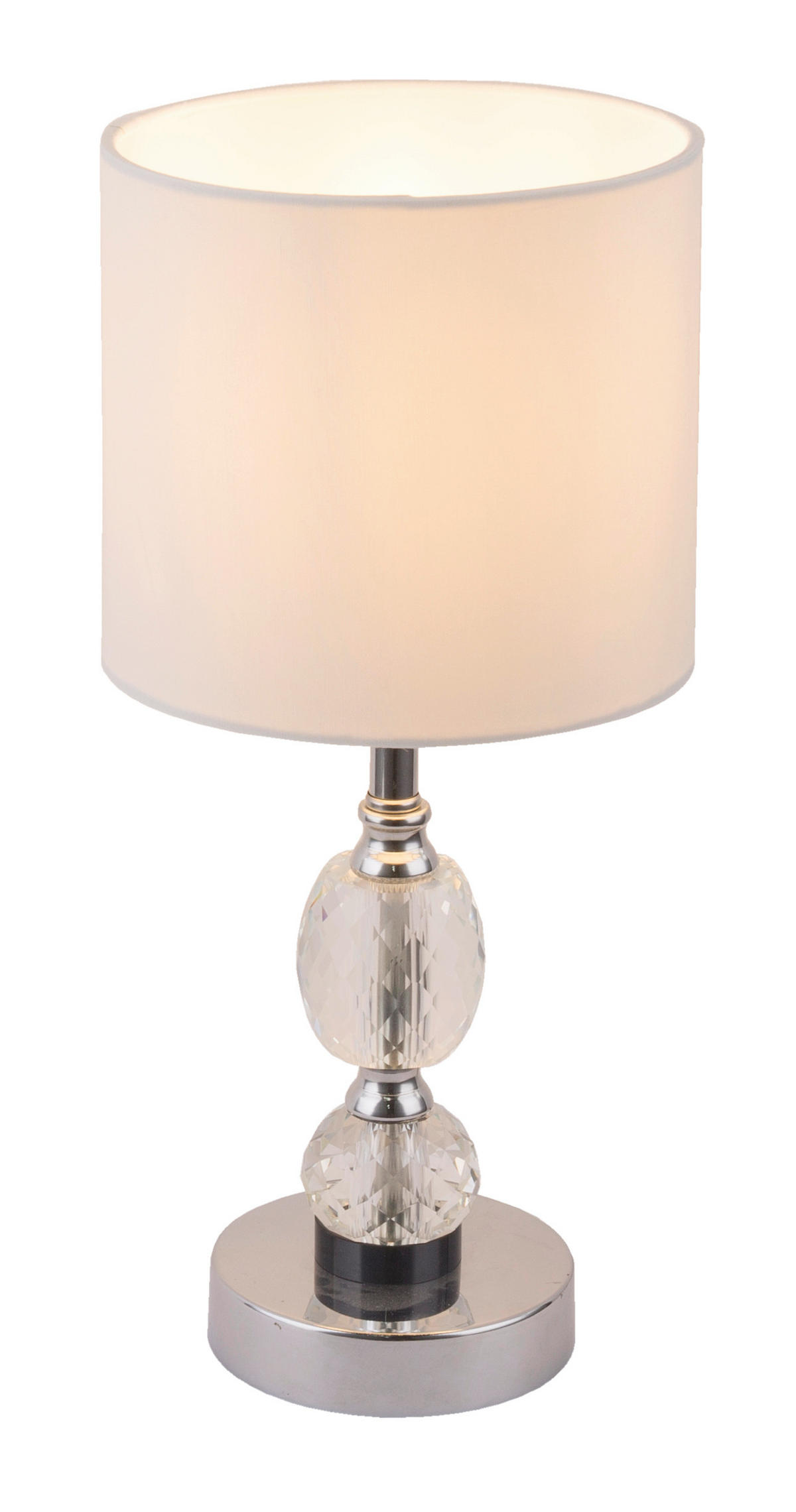 STOLNÍ LAMPA, E14, 21/47 cm  - bílá, Lifestyle, kov/textil (21/47cm)