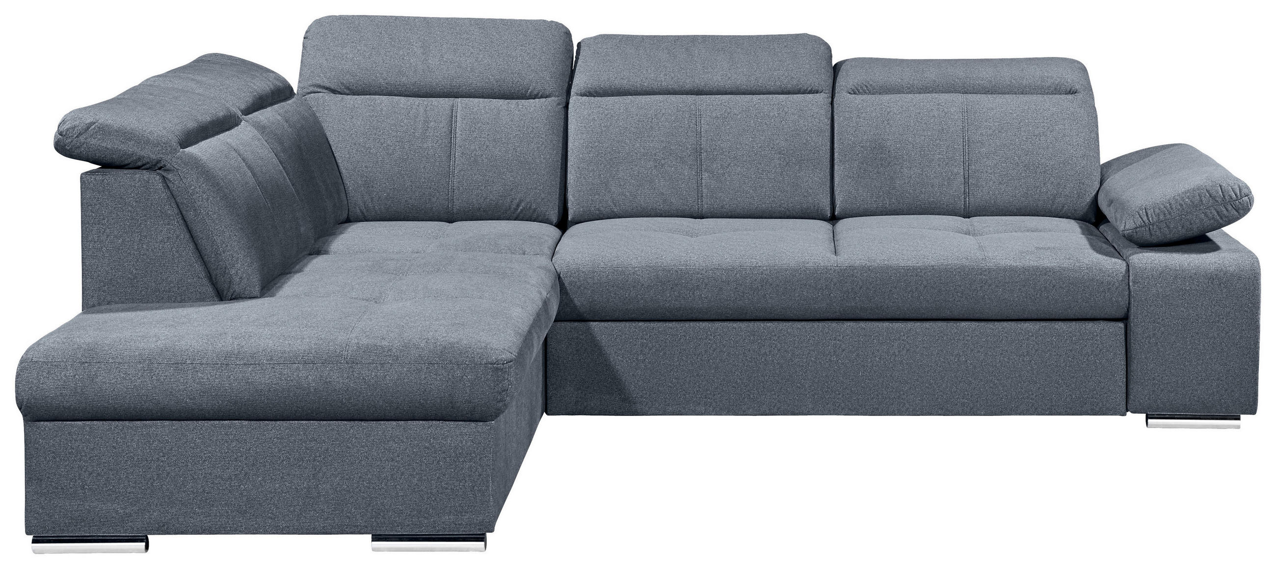 WOHNLANDSCHAFT in Grau - Silberfarben/Grau, Modern, Kunststoff/Textil (217/275cm) - MID.YOU