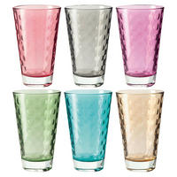 GLÄSERSET Optic  6-teilig  - Multicolor, Basics, Glas (24,5/13,4/16,4cm) - Leonardo
