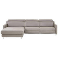 ECKSOFA in Echtleder Grau  - Chromfarben/Grau, Design, Leder/Metall (176/271cm) - Valdera