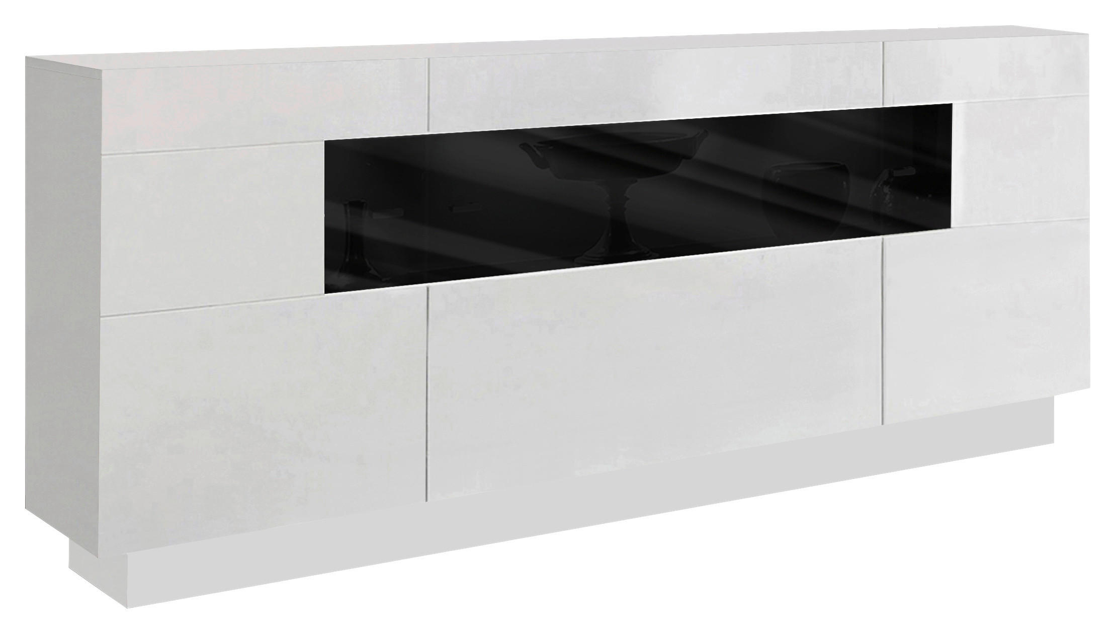 SIDEBOARD 160/85/43 cm  in Weiß  - Silberfarben/Weiß, KONVENTIONELL, Glas/Holzwerkstoff (160/85/43cm) - Livetastic