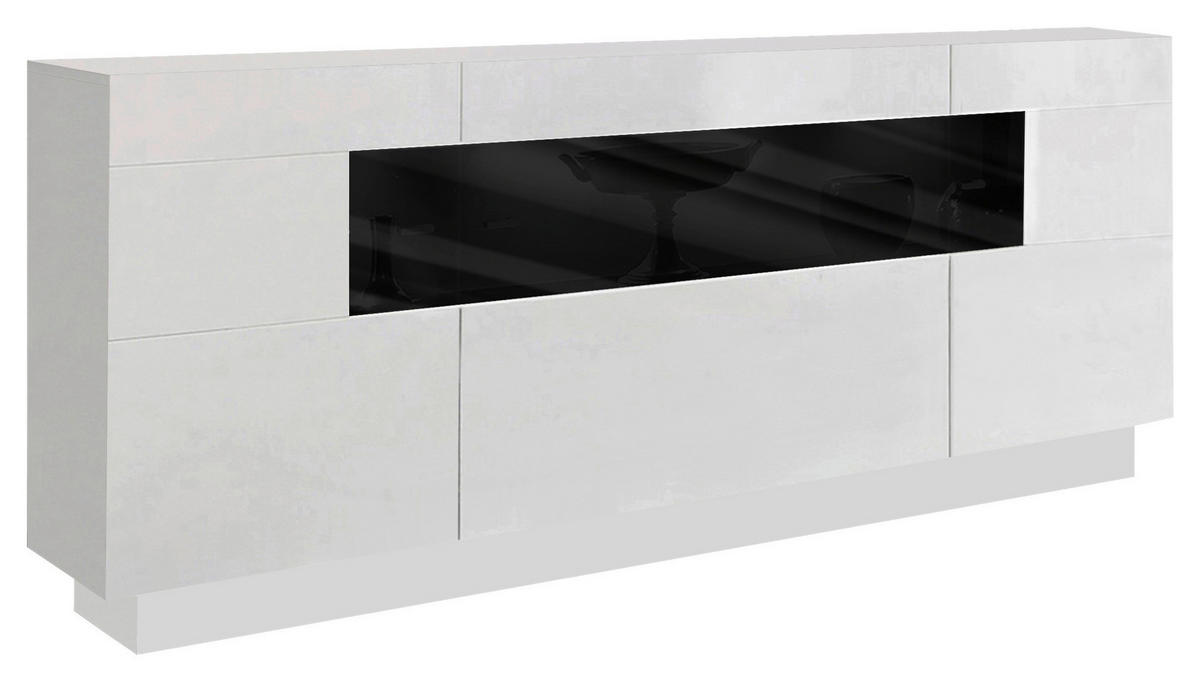 SIDEBOARD  in 160/85/43 cm  - Silberfarben/Weiß, KONVENTIONELL, Glas/Holzwerkstoff (160/85/43cm) - Livetastic