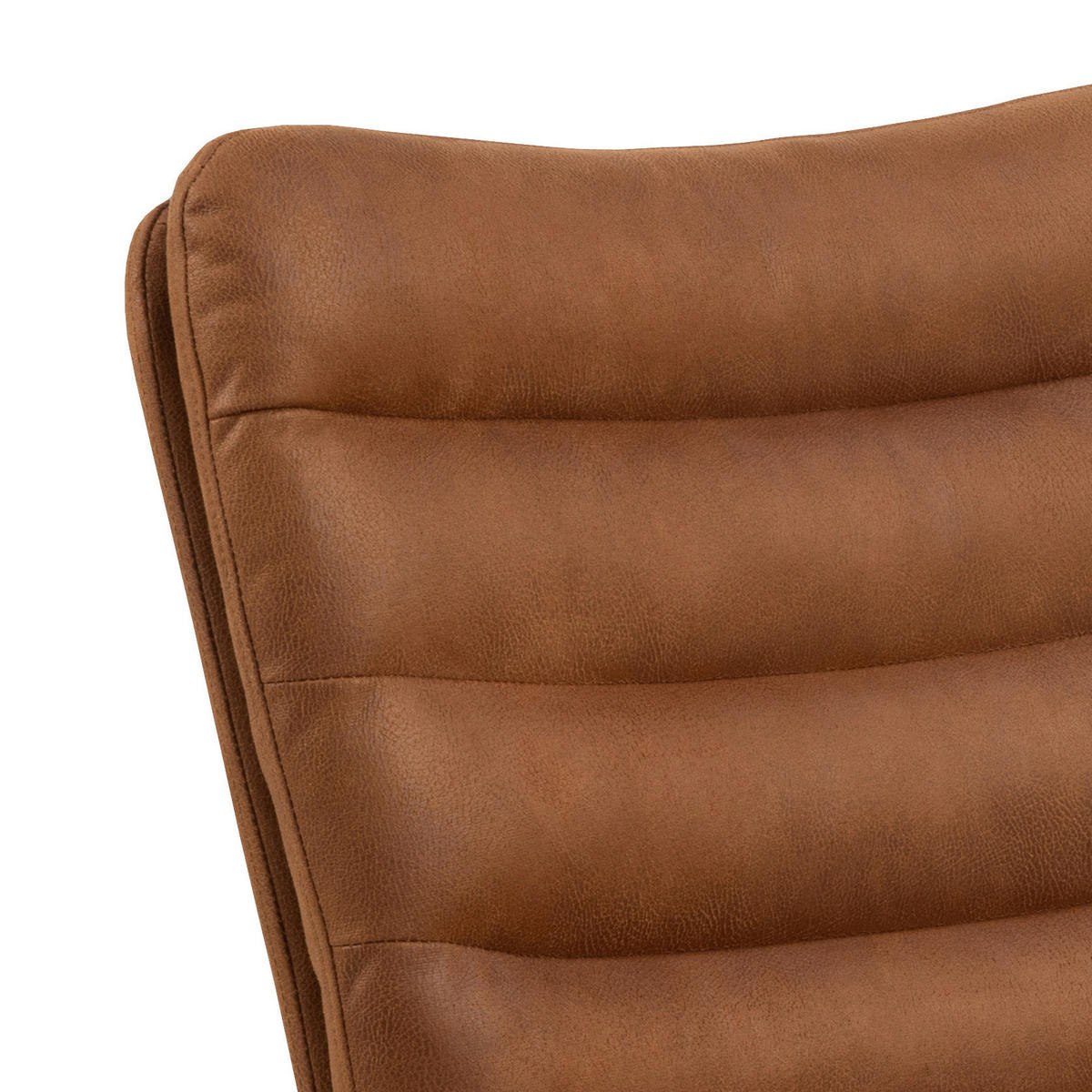 STUHL Lederlook Schwarz, Cognac  - Cognac/Schwarz, Design, Textil/Metall (62/97/59cm) - Carryhome