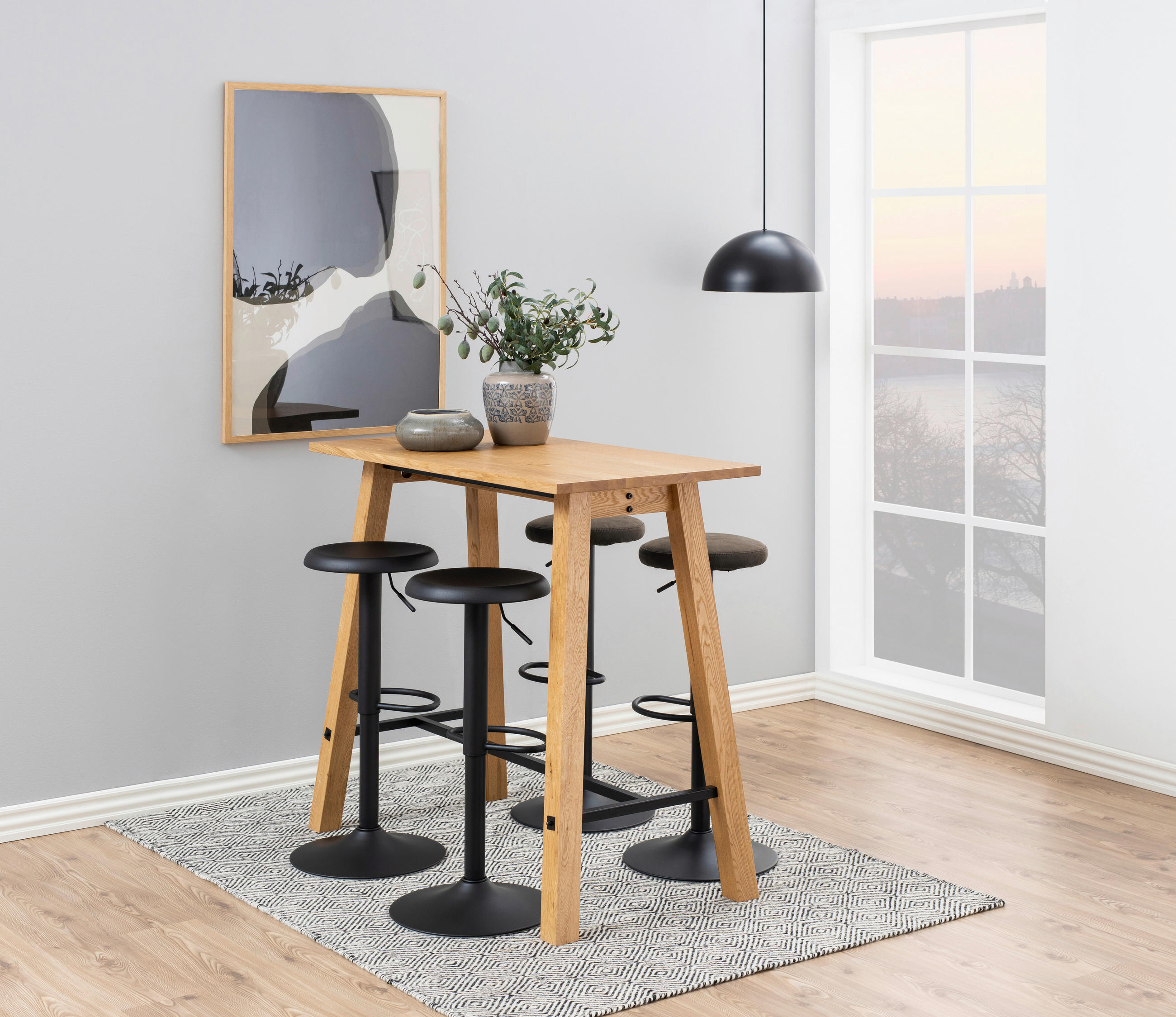 BARHOCKER Schwarz Stahl  - Schwarz, Basics, Metall (40/82/40cm)