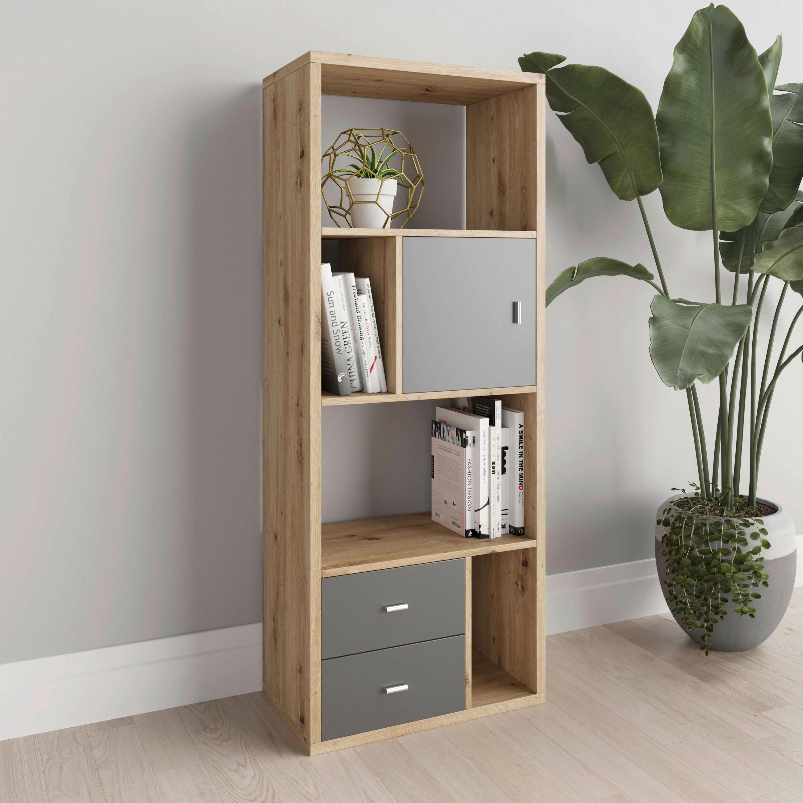 CONTAINER 34/34/33,4 cm  - Silberfarben/Grau, Basics, Holzwerkstoff/Kunststoff (34/34/33,4cm) - MID.YOU