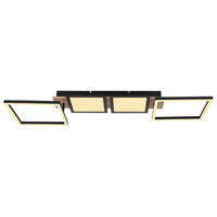 LED-DECKENLEUCHTE 36 W    100/27/11 cm  - Dunkelbraun/Opal, Design, Holzwerkstoff/Kunststoff (100/27/11cm) - Globo