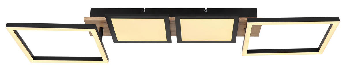 LED-DECKENLEUCHTE 36 W    100/27/11 cm  - Dunkelbraun/Opal, Design, Holzwerkstoff/Kunststoff (100/27/11cm) - Globo