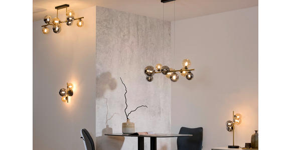 LED-HÄNGELEUCHTE 86,6/36/120 cm - Goldfarben/Bernsteinfarben, LIFESTYLE, Glas/Metall (86,6/36/120cm) - Dieter Knoll