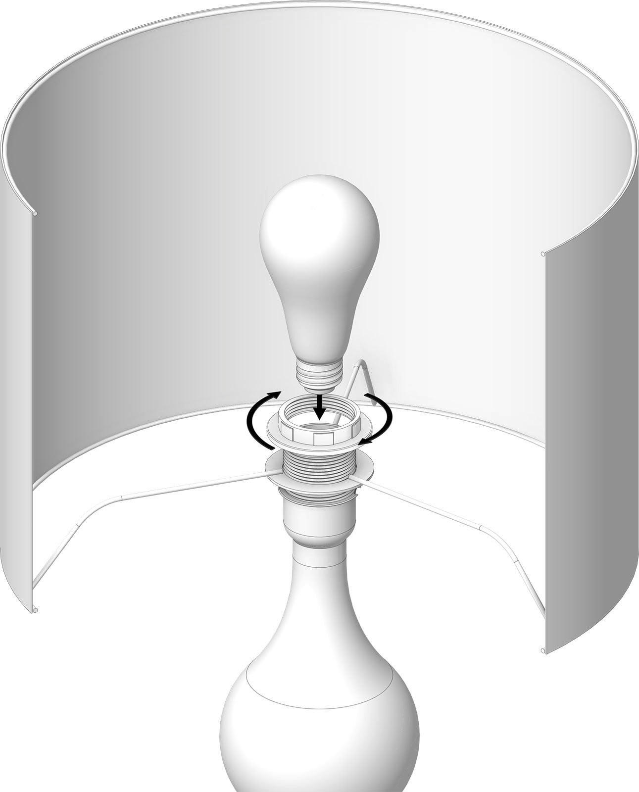 STOLNÍ LAMPA, E27, 35/60 cm  - bílá, Konvenční, dřevo (35/60cm)