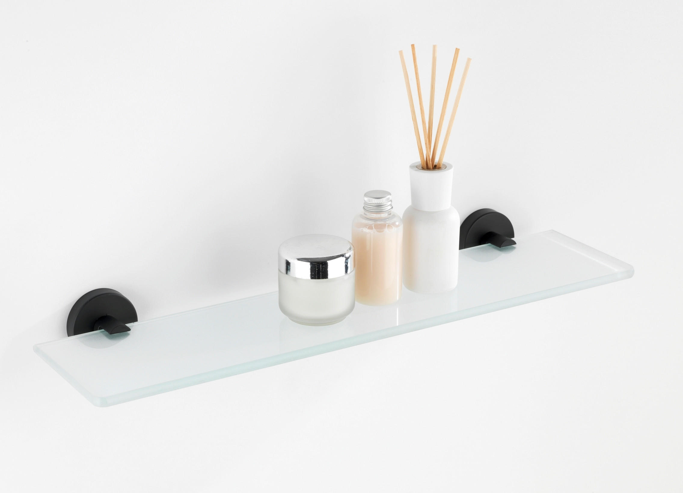 BADEWANNENABLAGE - Edelstahlfarben, Design, Glas/Metall (46,5/5,5/13,5cm) - Wenko