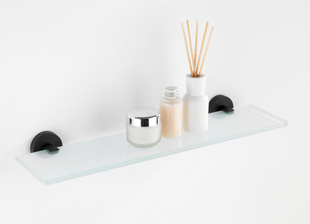 BADEWANNENABLAGE - Edelstahlfarben, Design, Glas/Metall (46,5/5,5/13,5cm) - Wenko