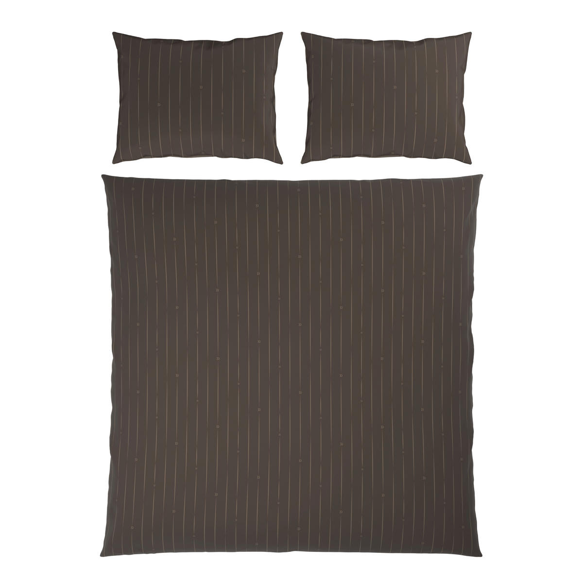 BETTWÄSCHESET STRIPES DK Satin 200/210 cm  65 cm/100 cm  - Braun, Design, Textil (200/210cm) - Dieter Knoll