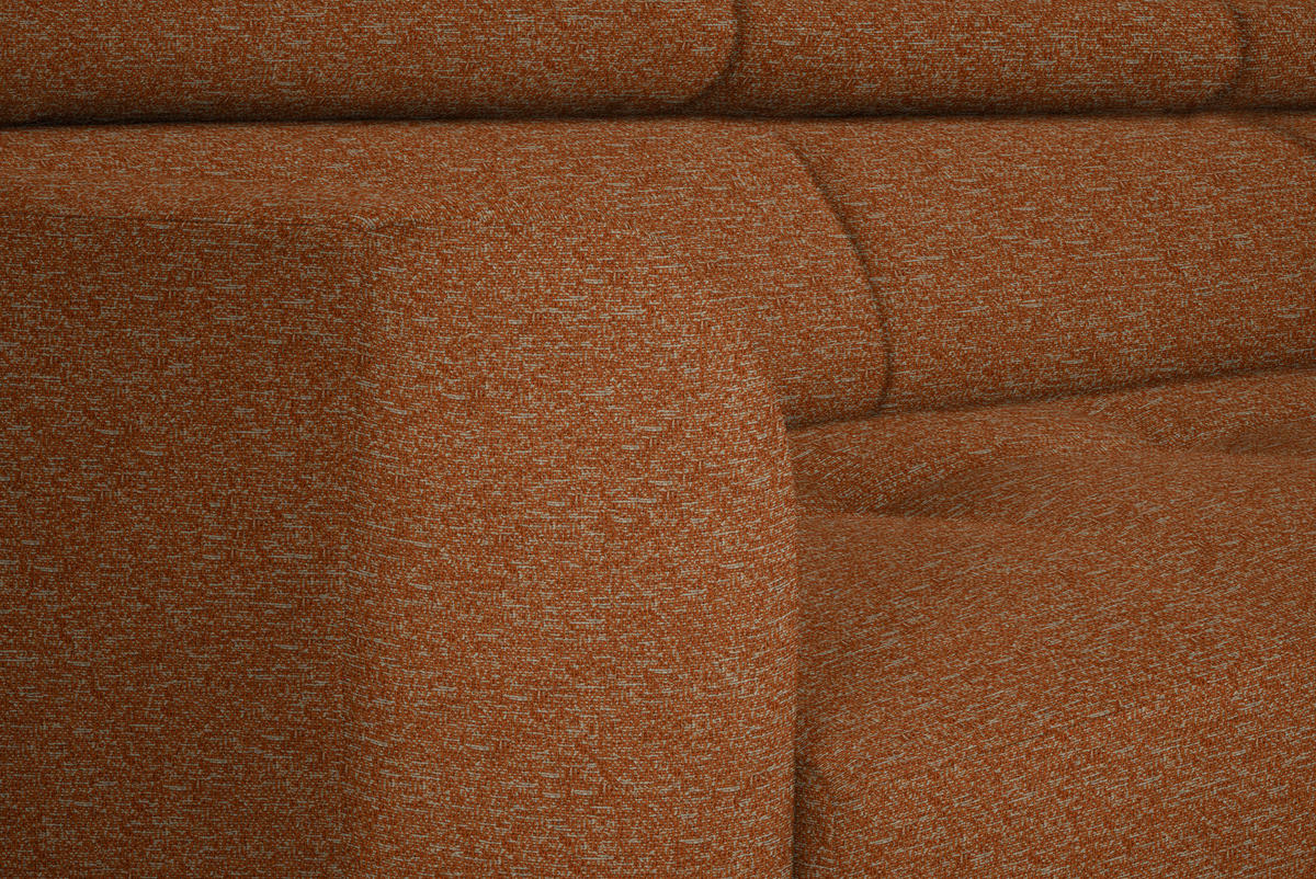 ECKSOFA in Struktur Rostfarben  280/205 cm  - Rostfarben/Schwarz, Design, Textil/Metall (280/205cm) - Xora