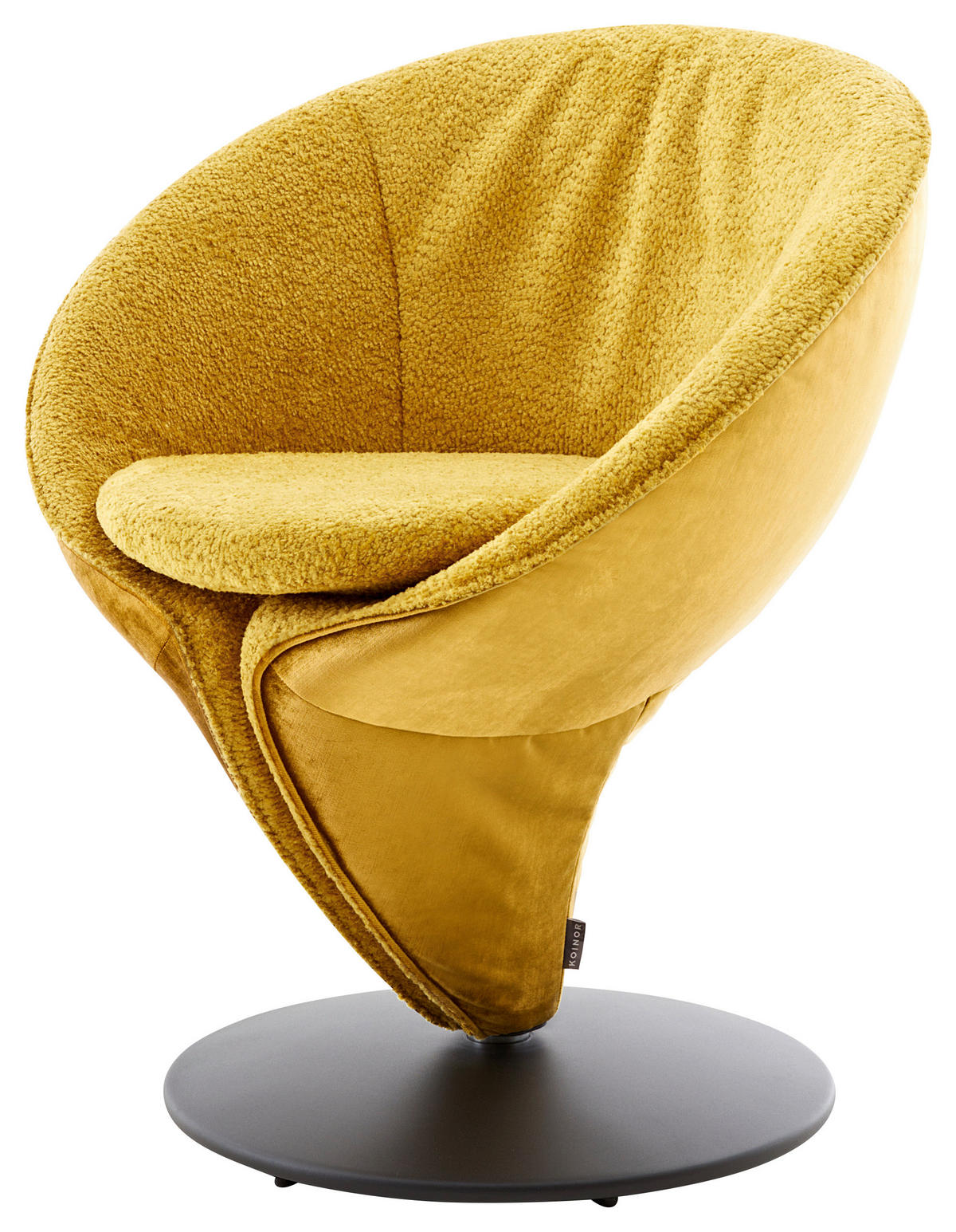 STUHL  in Velours, Bouclé  - Gelb/Nickelfarben, Design, Textil/Metall (70/82/65cm) - Koinor